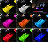 Цветная подсветка для автомобиля водонепроницаемая RGB led Amient HR-01678 с пультом! BEST