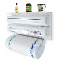 Кухонный держатель Triple Paper Dispenser - диспенсер для бумажных полотенец, пищевой пленки и фольг! Лучший