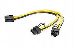 Кабель живлення Cablexpert (CC-PSU-85) 2 x male 6+2 pin — 8 pin, 0.3 м