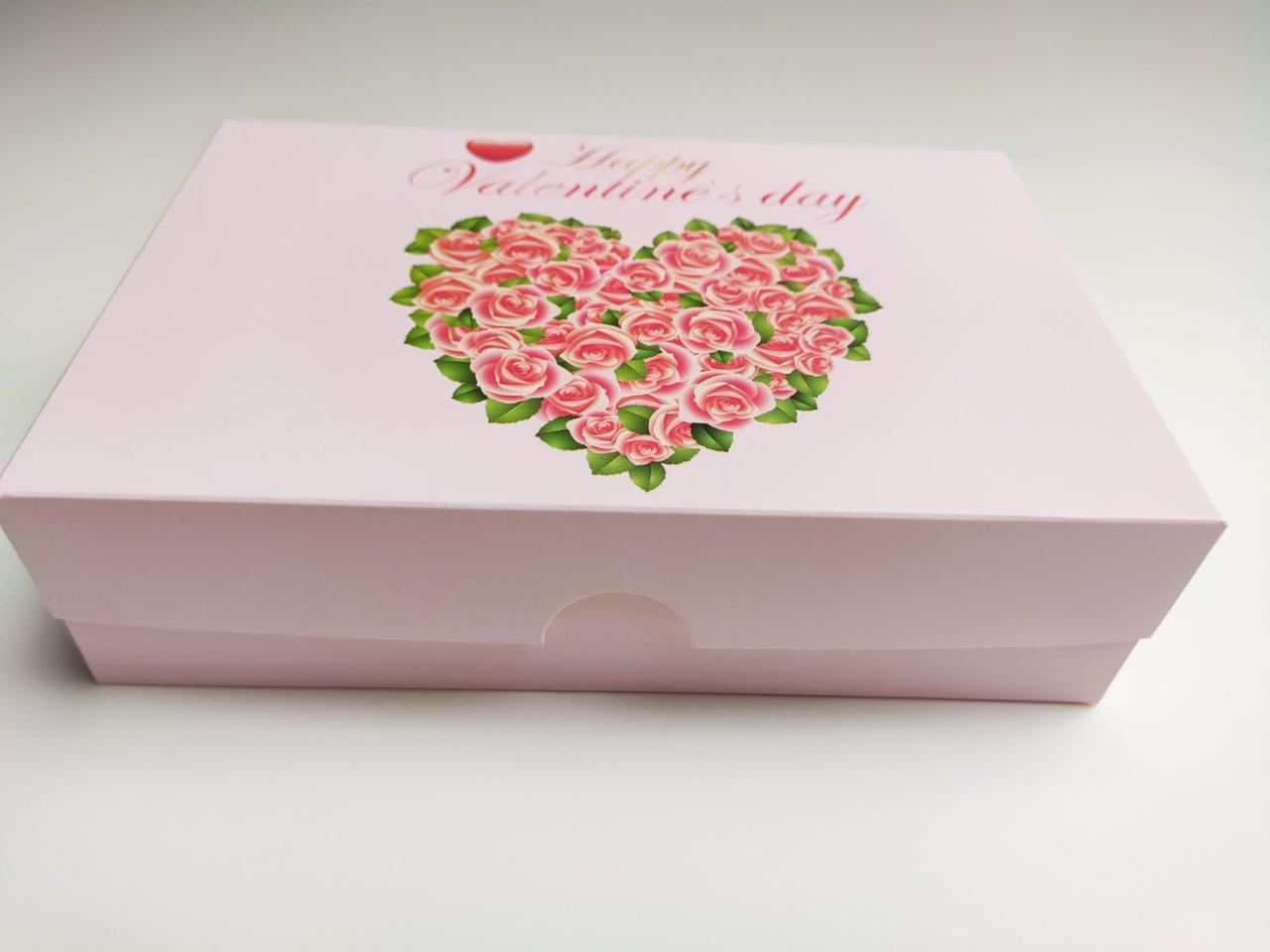 Коробка "Happy Valentine's Day" для еклерів, 225*150*60