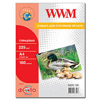 Фотобумага WWM Photo глянцевая 225г/м2 А4 100л (G225.100)