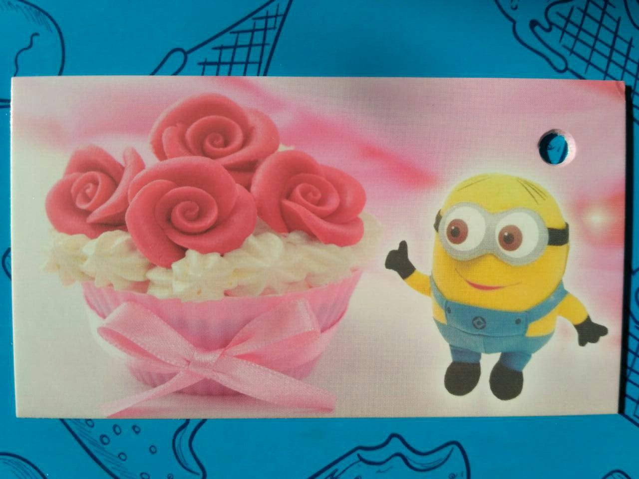 Бірка Міньйон з букетом, 20шт, фото 1