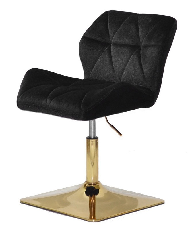 Поворотний стілець Paris 4 GD-BASE чорний 1011 велюр, на золотій квадратній опорі, фото 1