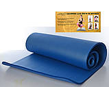 Килимок для йоги та фітнесу, MS 2608-27, NBR (спінений каучук), 181×61×1 см, з ременем-стійкою, різн. кольори спенений каучук;, Синій, фото 2