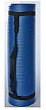 Килимок для йоги та фітнесу, MS 2608-27, NBR (спінений каучук), 181×61×1 см, з ременем-стійкою, різн. кольори спенений каучук;, Синій, фото 3