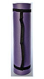Килимок для йоги та фітнесу, MS 2608-27, NBR (спінений каучук), 181×61×1 см, з ременем-стійкою, різн. кольори спенений каучук;, Фіолетовий, фото 3