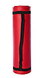 Килимок для йоги та фітнесу, MS 2608-27, NBR (спінений каучук), 181×61×1 см, з ременем-стійкою, різн. кольори спенений каучук;, Червоний, фото 3