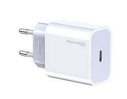 Мережевий зарядний пристрій Grand-X (1xUSB-C 20 W) QC4.0, PD 3.0, FCP, AFC White (CH-770)