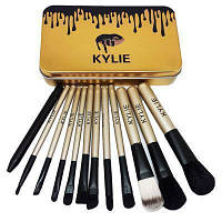 Пензлики для макіяжу Make-up brush set Gold, Набір кистей 12 штук, Кисті для макіяжу очей, Комплект кистей! BEST