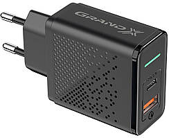 Мережевий зарядний пристрій Grand-X Fast Charge 6в1 (1хUSB, 1хTypeC, 18 W) Black (CH-880)