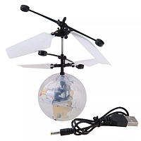 Летающий шар мяч вертолёт светящийся сенсор Flying Ball Air led sensor sphere Original size от руки, в хитах