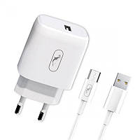 Зарядний пристрій SkyDolphin SC22EV (1USB, 2.1A) White (MZP-000160) + кабель microUSB