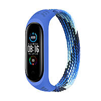 Тканевый монобраслет Braided Solo Loop MRK для фитнес браслета Xiaomi Mi Band 6/5/4/3 (S) 150mm Синий