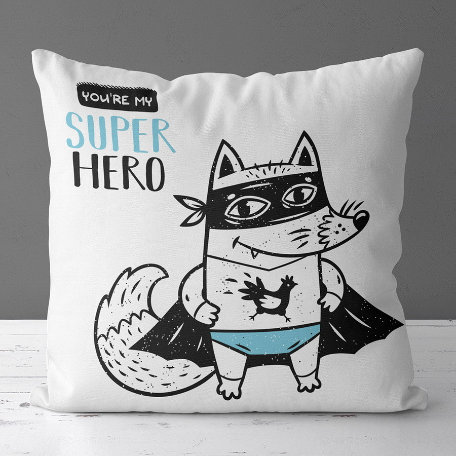 Подушка з принтом габардинова You're my super hero 50x50 см (5P_18L078), фото 1