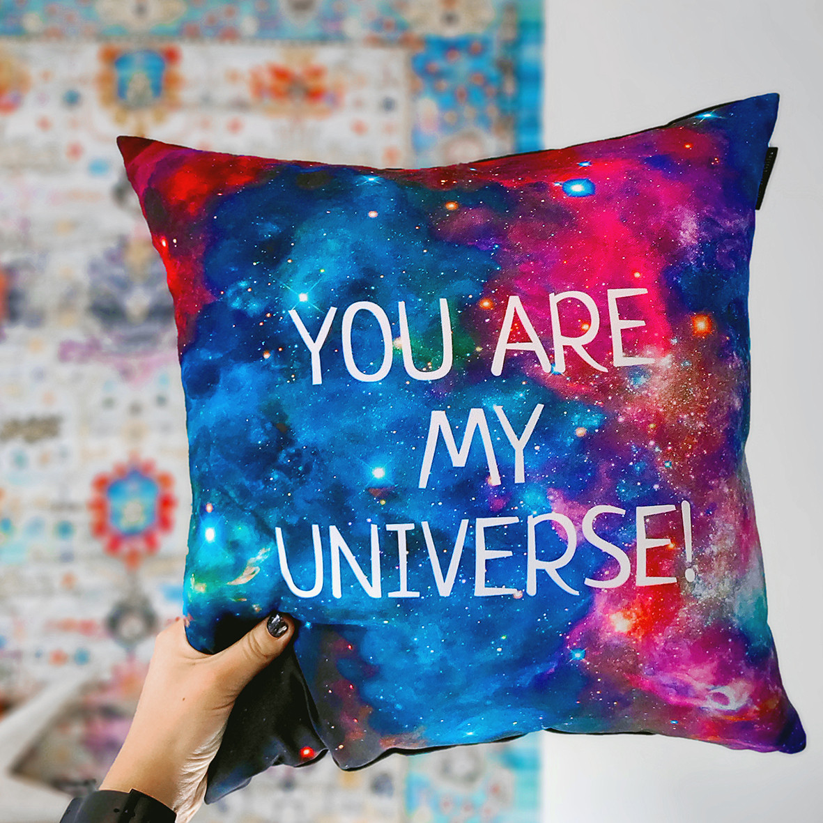 Подушка габардинова з принтом You are my universe! 50x50 см (5P_15L066)