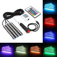 Универсальная автомобильная RGB led подсветка LED AMBIENT HR-01678 с микрофоном! BEST