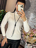 Жіночий трикотажний светр пряного кроя з рельєфним орнаментом, фото 6