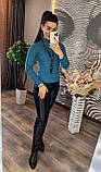 Жіночий трикотажний светр пряного кроя з рельєфним орнаментом, фото 8
