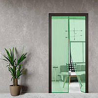 Антимоскитная штора на дверь на магнитах Magic Mesh Зеленая! BEST