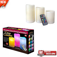 Светодиодные свечи набор с 3 шт Luma Candles Color Changing на батарейках! BEST