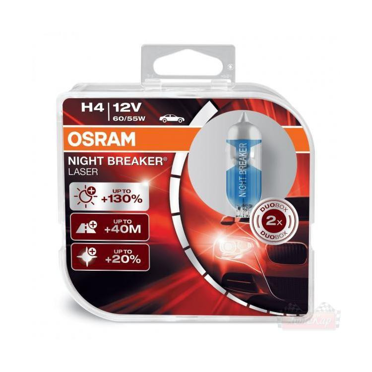 OSRAM Night Breaker LASER +130% H4 12V 60/55W P43T 2шт 64193NBL