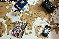 Карта мира для путешественников - Тревел Скрэтч Мап Голд (на русском языке)