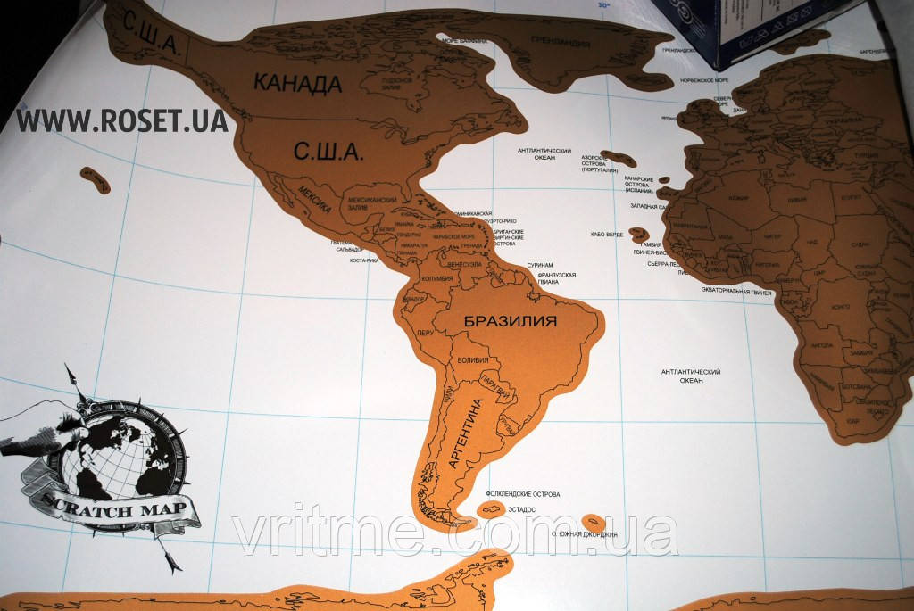 Карта мира для путешественников - Тревел Скрэтч Мап Голд (на русском языке) - фото 4 - id-p602745588