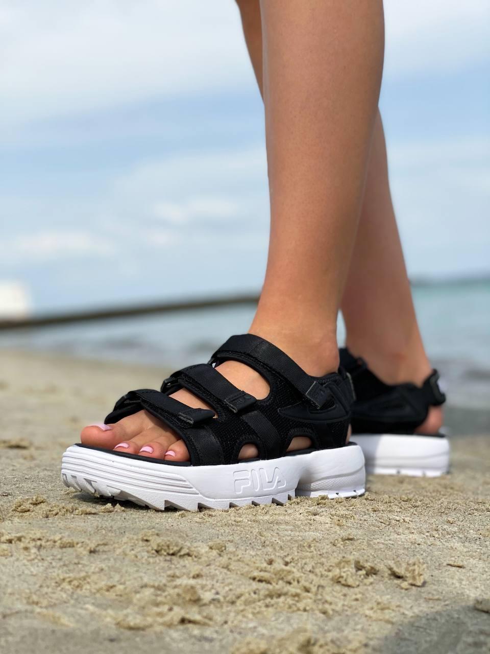 Sandali fila donna arancione sale