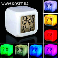 Настільний годинник-Будильник 7 LED Color Changing Alarm Clock