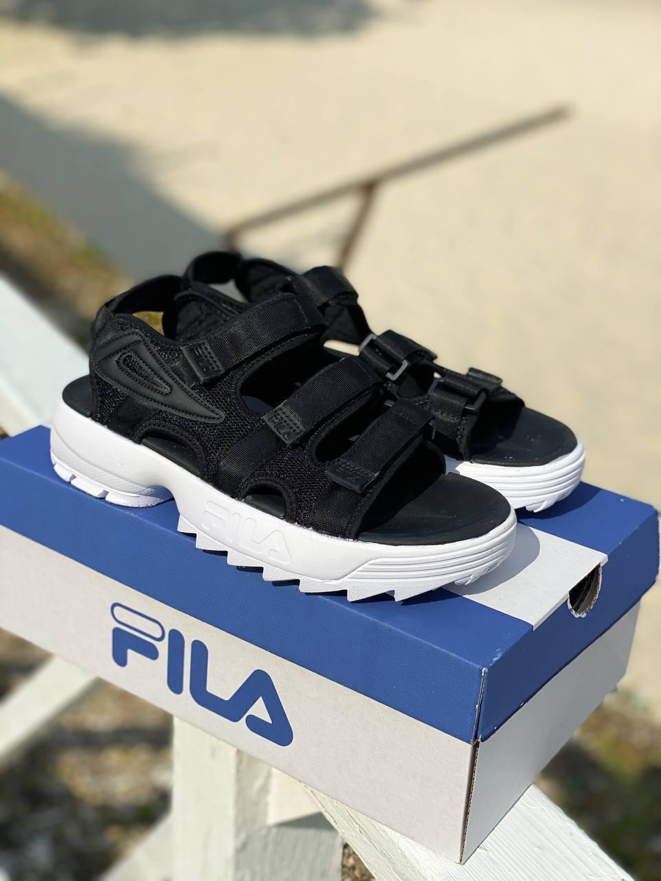 Сандалі чоловічі Fila чорні на липучках