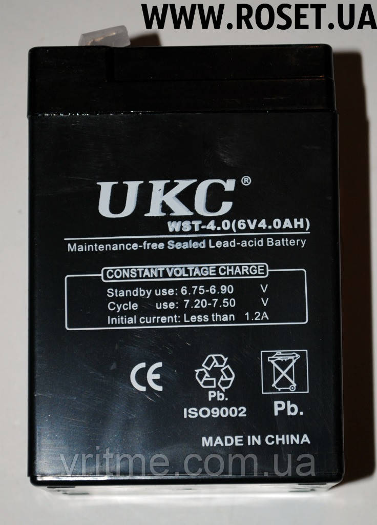 Акумуляторна батарея UKC WST-4.0 (6 V-4.0 AH)