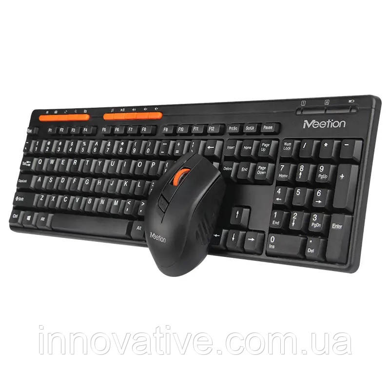 Комплект Meetion MT-4100 бездротова клавіатура та миша 2.4Gz (Чорний)