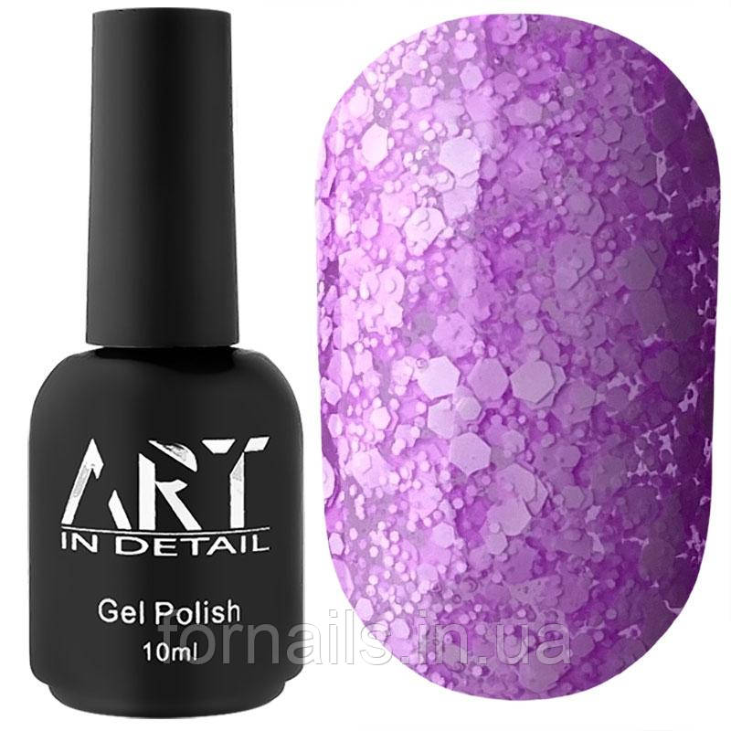Гель-лак ART Bubble №B007 (напівпрозорий фіолетовий з білими пластівцями), 10 мл
