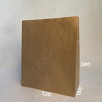 Бумажный крафт пакет 320х150х380 коричневый, без ручек