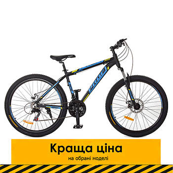 Спортивний велосипед 26 дюймів Profi G26OPTIMAL A26.1 Чорносиній ↓ Алюмінова рама SHIMANO 21SP
