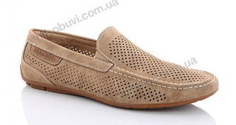Мокасини чоловічі літні Meko Melo з перфорацією еко замша перфорацією бежеві