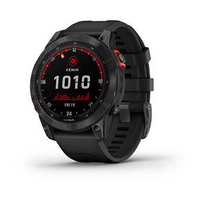 Смарт-годинник Garmin Fenix 7 Solar сланцево-сірий з чорним ремінцем