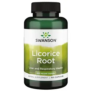 Swanson Premium Licorice Root Корінь лакриці солодки 450 мг 100 капс