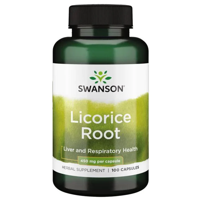 Swanson Premium Licorice Root Корень лакрицы солодки 450 мг 100 капс - фото 1 - id-p542632264