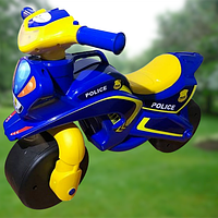 Велобіг беговел толокар мотоцикл дитячий Поліція синій для хлопчика пластиковий каталка для дітей 0138/570