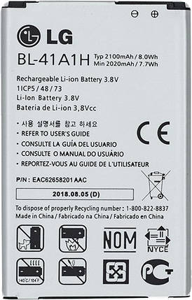 Акумулятор для телефона LG BL-41A1H D390, F60, LS660 Tribute, фото 2