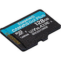 Карта пам'яти MicroSDXC (UHS-1 U3) Kingston Canvas Go Plus 128Gb class 10 A2 V30 (R170MB/s, W90MB/s)
