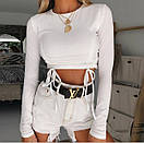 Жіночий топ з трикотажу рубчик з зав'язками по боках (р. 42-44) 6817522, фото 2