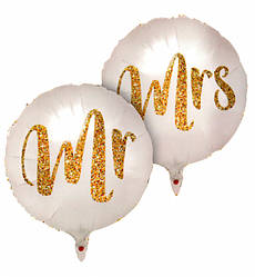 Фольговані кульки "Mr&Mrs" Ø 40 см