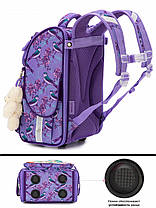 Рюкзак для дівчинки в 1-3 клас шкільний ортопедичний каркасний фіолетовий Поні Єдиноріг SkyName 2075, фото 2