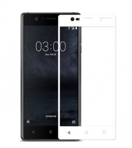 Захисне скло для Nokia 3 Біла рамка 0,3 мм 2,5D