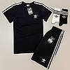 Чоловічий спортивний костюм літній повсякденний молодіжний Adidas костюм шорти та футболка модний на хлопця, фото 6