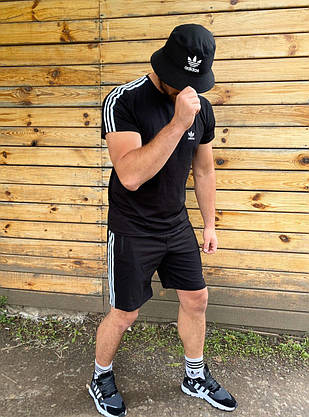 Чоловічий спортивний костюм літній повсякденний молодіжний Adidas костюм шорти та футболка модний на хлопця, фото 6