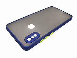 Матовий протиударний чохол для Xiaomi Redmi Note 5 синій бампер-захист камери