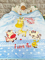 Ковдра двостороння дитяча розмір 95х105 см двошарове в ліжечко Х-620